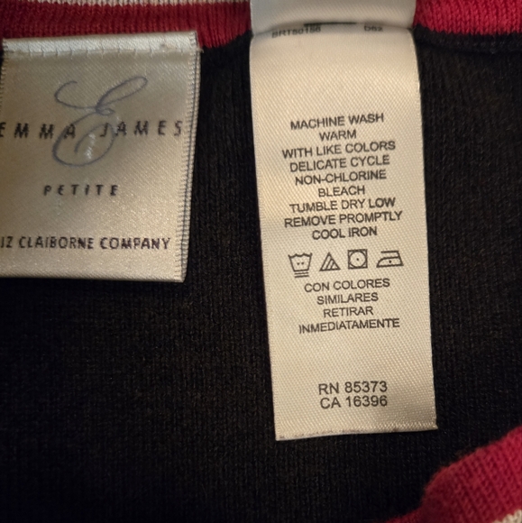 Emma & James Black Red Square Neck  Sweater - Picture 6 of 6